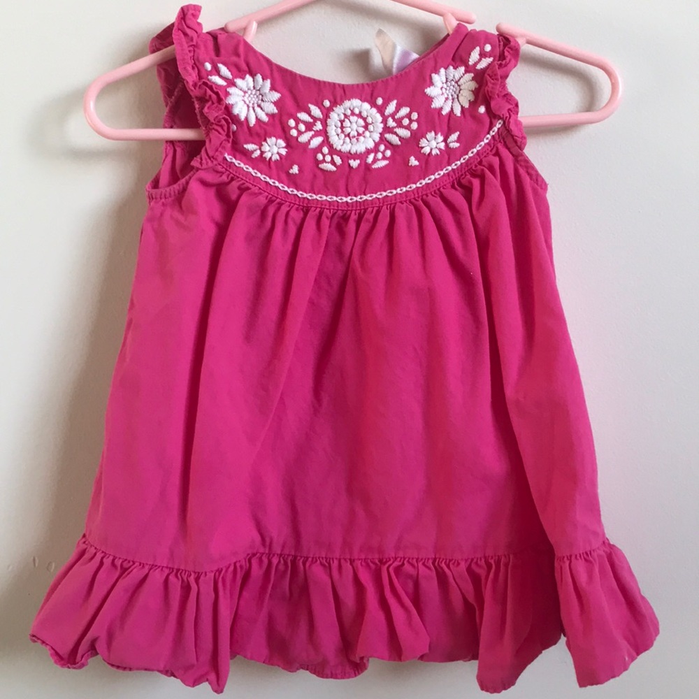 Pink ruffle bottom dress